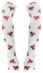 Arm sleeves White with red Skulls