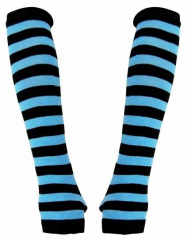 Arm sleeves Black Turquoise Striped