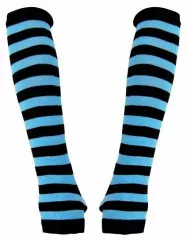Arm sleeves Black Turquoise Striped