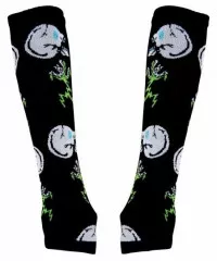 Armwärmer mit weißen Totenköpfen