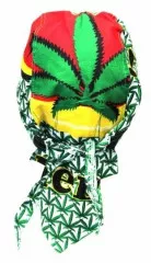 Bandana Cap Rasta Cannabis Leaf