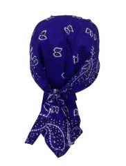 Bandana Kopftuch Dunkelblau Weiß Paisley