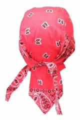 Bandana Cap Rose White Paisley