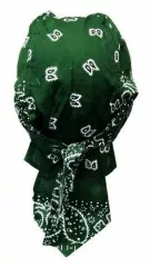 Bandana Kopftuch Grün Weiß Paisley