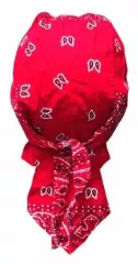 Bandana Kopftuch Rot Weiß Paisley