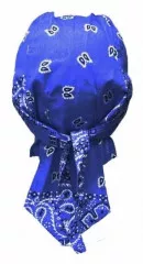 Bandana Cap Paisley Blue White