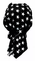 Bandana Kopftuch Schwarz Sterne