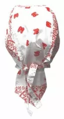 Bandana Cap White Red Paisley