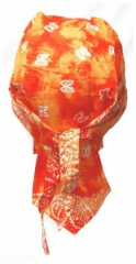 Bandana Cap Paisley Orange Batik