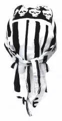 Bandana Cap Black and White Stripes