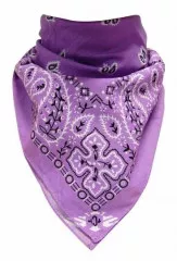 Biker Bandana Halstuch Paisley Muster Lavendel
