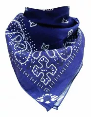 Bandana Head Wrap Scarf Paisley Blue