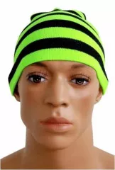 Black & Neon Yellow Stripes Beanie Black & Neon Yellow Stripes Beanie
