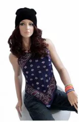 Paisley Navy Blue Bandana Top