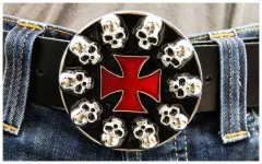 Belt Buckle Skull & Cross