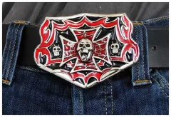 Belt Buckle Skull & Spiderweb