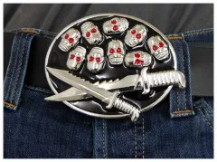 Belt Buckle Skulls & Swords
