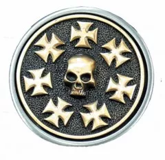 Belt Buckle Iron Cross Skull