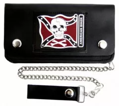 Grosse Biker Geldbörse aus Leder mit American Biker Motiv