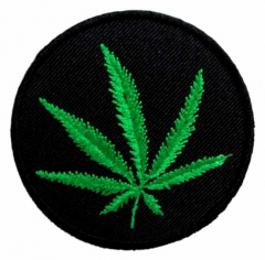Embroidered Biker Patch Cannabis