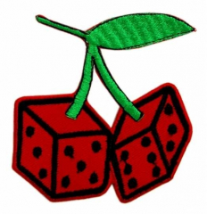 Embroidered Patch Cherry Dices