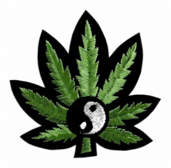 Embroidered Patch Cannabis Yin Yang