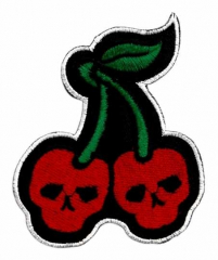 Embroidered Patch Skull Cherries