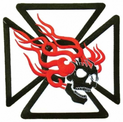 Embroidered Patch - Flaming Skull