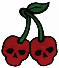 Embroidered Patch - Skull Cherries