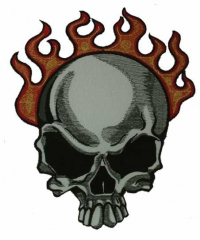 Embroidered Patch - Burning Skull