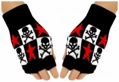 Fingerless Gloves Stars & Skulls
