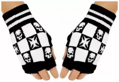 Fingerless Gloves Iron Cross Skulls