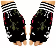 Fingerless Gloves Color Skulls