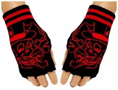 Fingerlose Handschuhe Smoking Skull