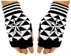 Fingerless Gloves White Star