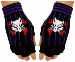 Fingerless Gloves Cat & Bones