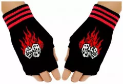 Fingerless Gloves Flaming Dices