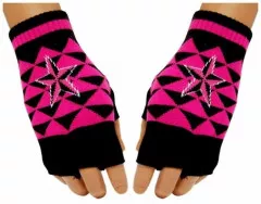 Fingerless Gloves Pink nautic Star