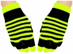 2in1 Gloves Neon Yellow Stripes