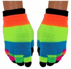 Multicolored Half- and Fullfinger Gloves in one Set