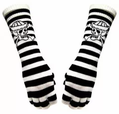 Striped Arm Warming Sleeves wtih Skull