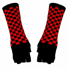 Arm sleeves with Black Red Chess pattern