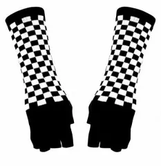Arm sleeves with Black White Chess pattern