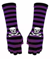 Purple Striped Arm Sleeves with Skull