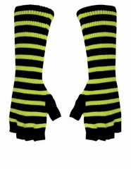 Gothic Arm sleeves Neon Yellow Striped