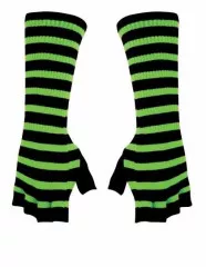 Gothic Arm sleeves Neon Green Striped