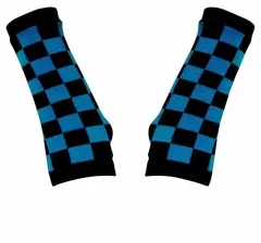 Hand warmer Gloves black-blue squared
