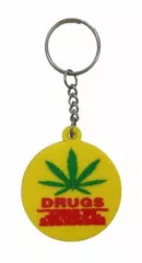 Cannabis Drugs Rubber Keyring