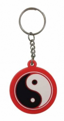 Yin Yang Rot Schlüsselanhänger aus Gummi