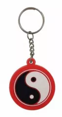 Yin Yang Red Rubber Keyring